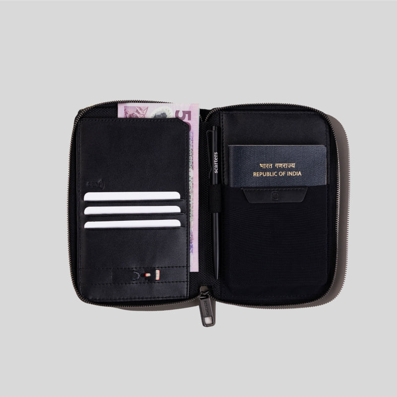 Passport Zip Wallet | Midnight Black